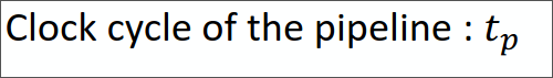 Clock Cycle of Pipeline